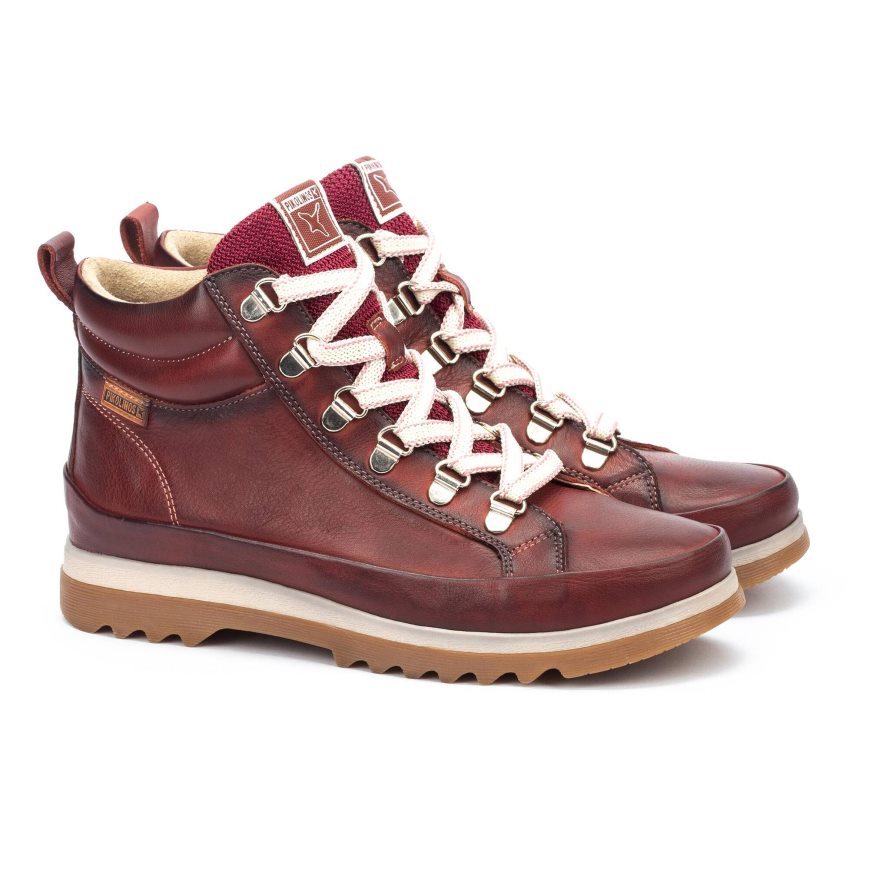 Women's Pikolinos VIGO Ankle Boots Burgundy | NZ F978052